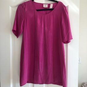 Pink silk sheath dress